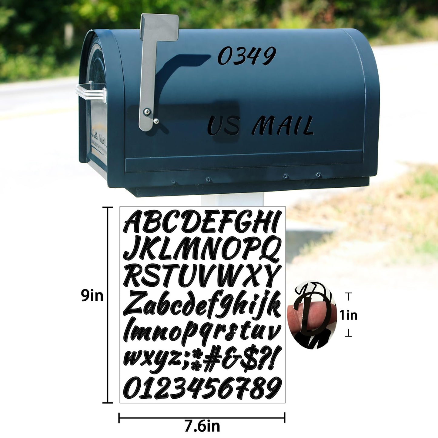 Llewyn 710 Pcs 10 Sheets Letter Stickers,Self Adhesive Waterproof 1 Inch Mailbox Numbers Vinyl Stickers,Alphabet Decals for Water Bottle,Window,Door,Classroom,Car,Laptop,Scrapbook (Black, 1 Inch)
