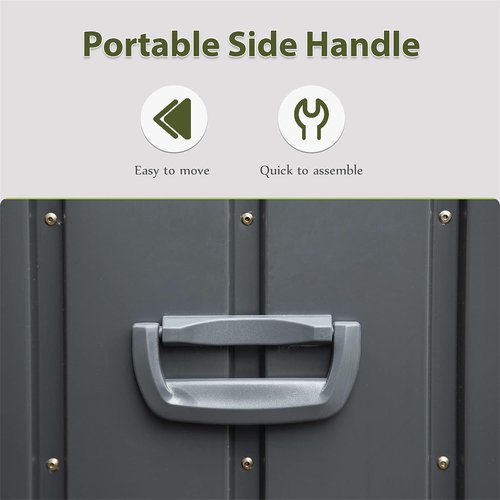 Heavy-Duty Outdoor Metal Storage Box Dark Gray Lockable Water-Resistant Deck Box for Patio Garden Tools Organization Rust-Resistant Outside Storage Box (150 Gallon)