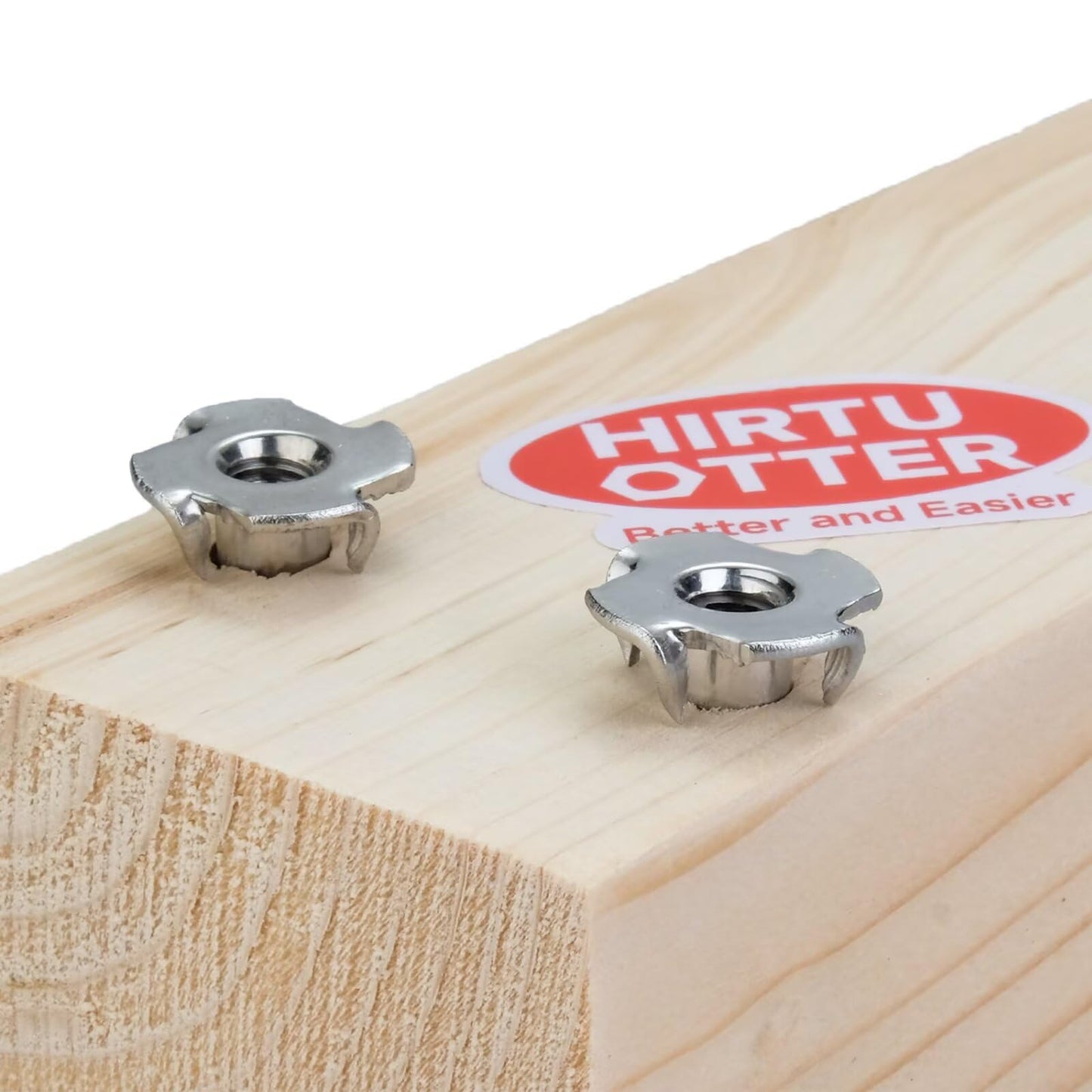 25 PCS M6 T-Nuts 304 Stainless Steel Four-Jaw Tee Nuts, Corrosion-Resistant Threaded Inserts for Wood, Cabinetry, Rock Climbing Holds, Home, Hotel & Outdoor Furniture