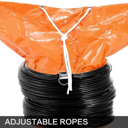 PVC Flexible Duct Hose, HVAC Duct Hosing Flame Retardant for 8in Ventilator Utility Blower Fan with Adjustable Rope and D-Ring, Easy Storage (8inx16ft)