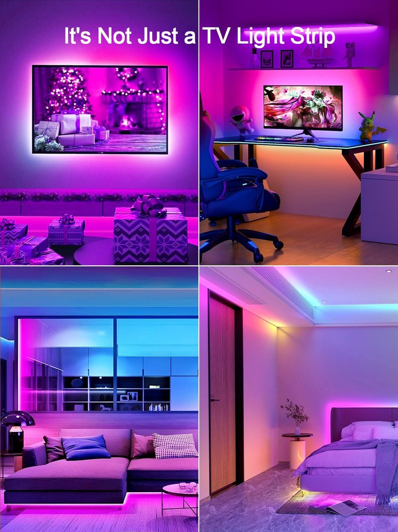 KANTUTOE TV LED Lights, 11.5ft LED Lights for 32-55 Inch TV, RGB TV Backlight Behind with Remote, Music Sync Bluetooth APP Control Strip Lights USB Powered for Bedroom, PC, Gaming Monitor