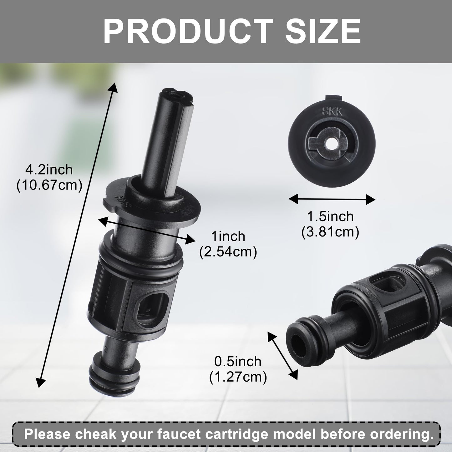 Dreyoo 2 Pack Compatible with 9742920 S742920 Pull and Turn Tub Shower Cartridge, Compatible with Pfister Avante Kitchen, Lavatory, Tub Faucet, Shower Valve Cartridge Replacement Part (Plastic Stem)