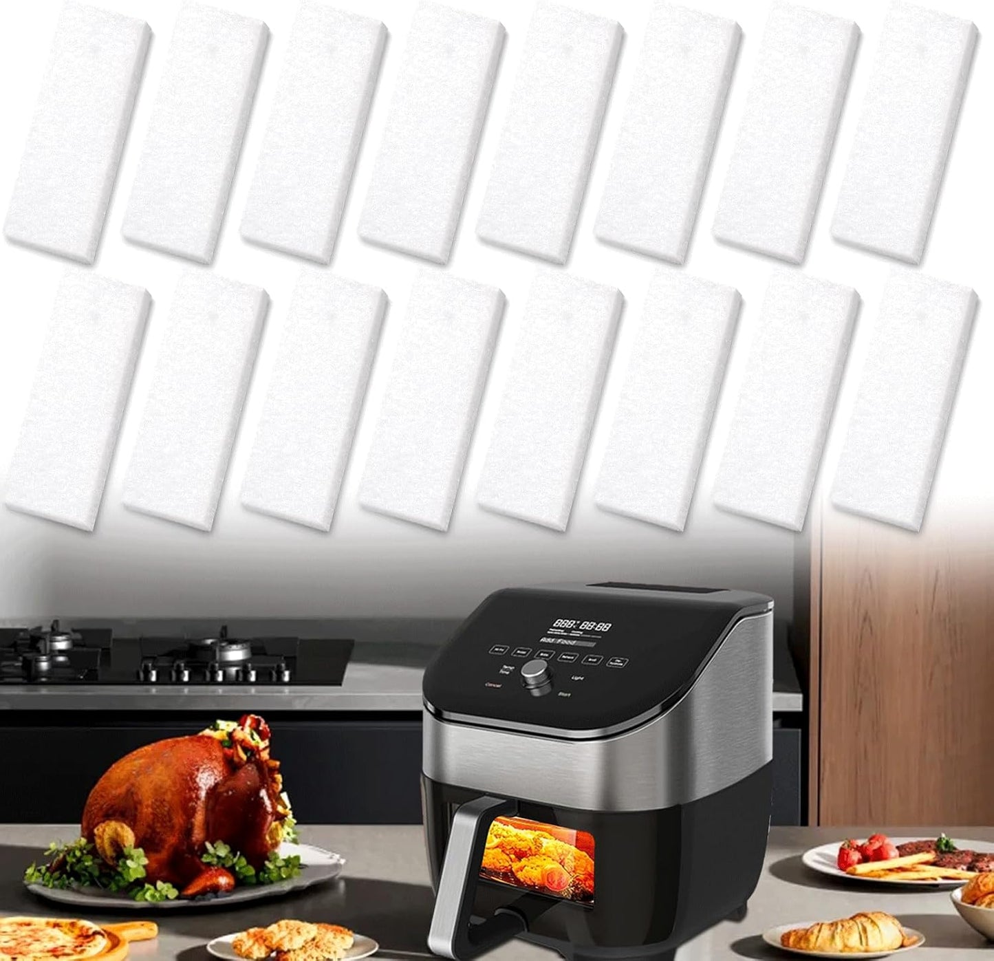 16Pcs Air Fryer Filter for Instant Vortex Plus 6-Quart Air Fryer, Effective Odour Removal, Compatible with Instant Vortex Air Fryer Accessories