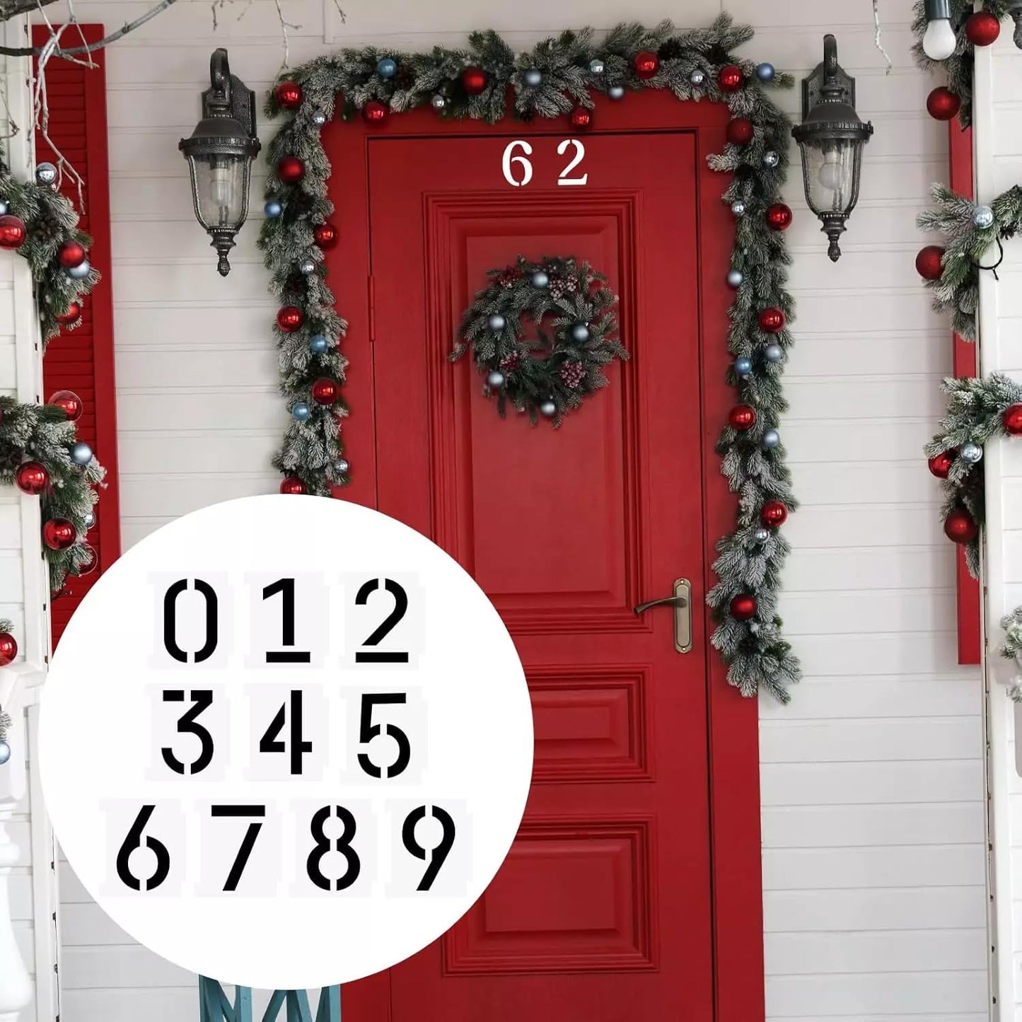 20 Pcs Black Reusable Number Stencils Curb Kit 0-9 Address Number Plastic Numbers Interlocking Stencils for Painting Address on Wall Wood Road Mailbox