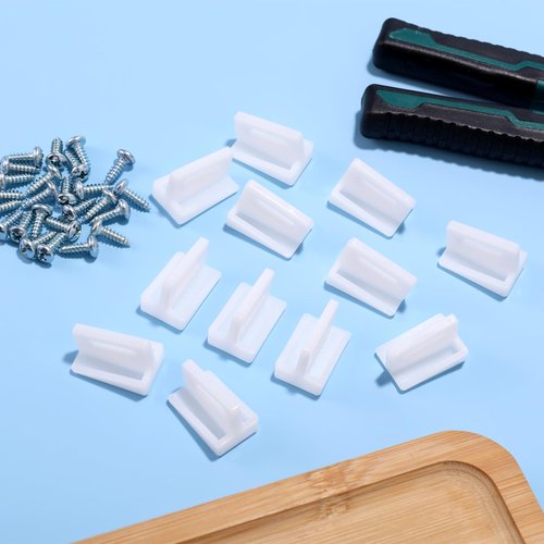 12pcs N 6950 Pocket Door Guide, Plastic Pocket Door Bottom Guide Doors Hardware 1.1 Inch with Screws, Jamb Mounted