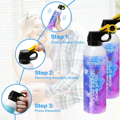 Gender Reveal Fire Extinguisher, Gender Reveal Color Smoke Powder Spray, 2 Pcs Blue Blaster Only for Baby Boy with Blue Smoke Suitable for Gender Reveal Party, 100% Biodegradable Party Supplies