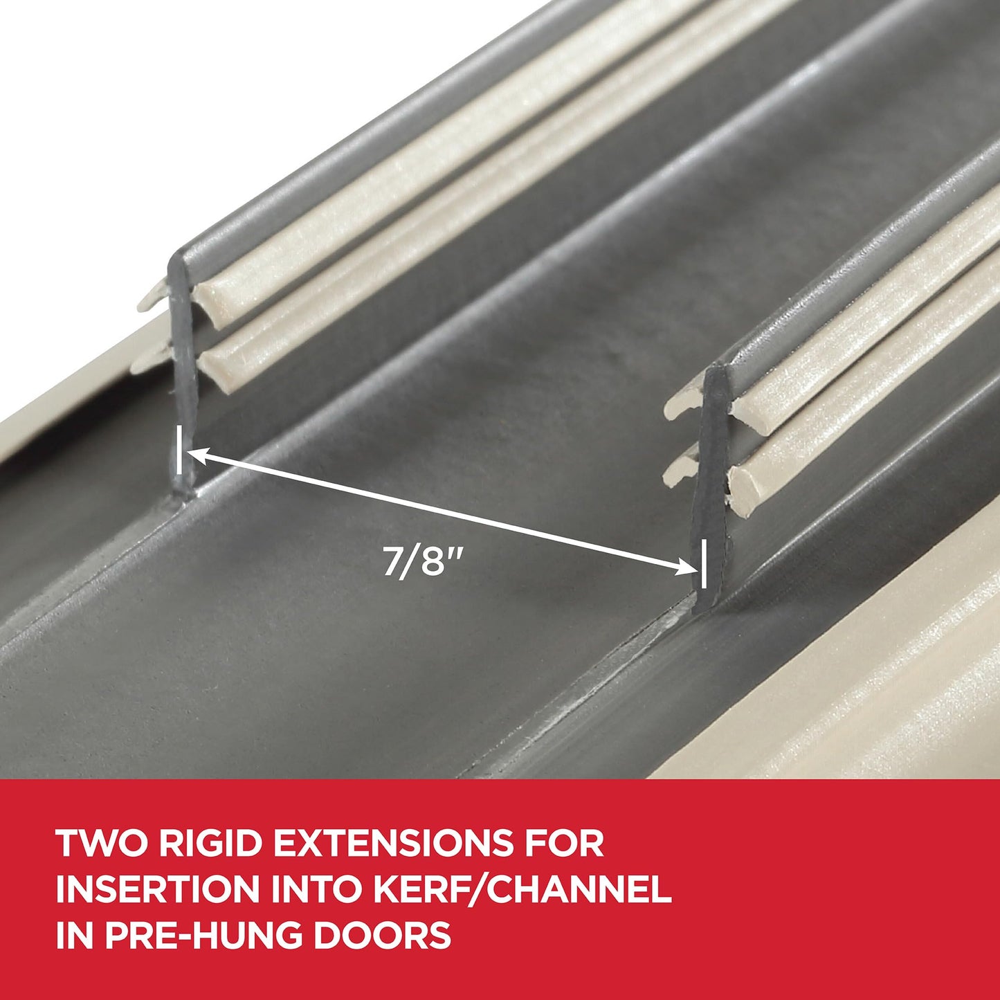 M-D Building Products 43820 Vinyl Concealed Kerf/Channel Fit Under Door Seal, Easy-to-Install Draft Stopper, Energy-Saving Door Insulation, Noise Reduction, Ideal for Home (36 Inch, Beige)