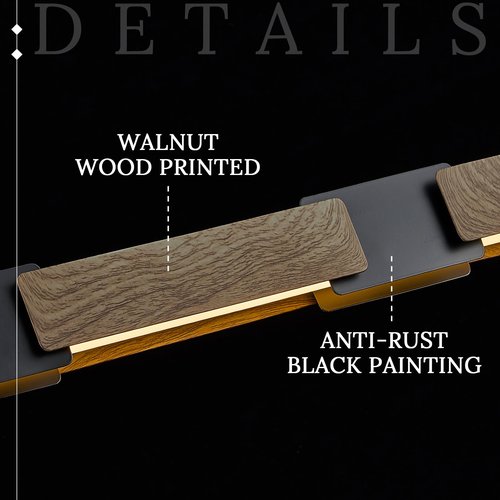 CaraLuxe 52in LED Linear Pendant Light Dimmable Black Kitchen Island Light Walnut Wood Hanging Pendant Light with Remote Control Modern Linear Chandelier for Dining Room Home Office Study Room