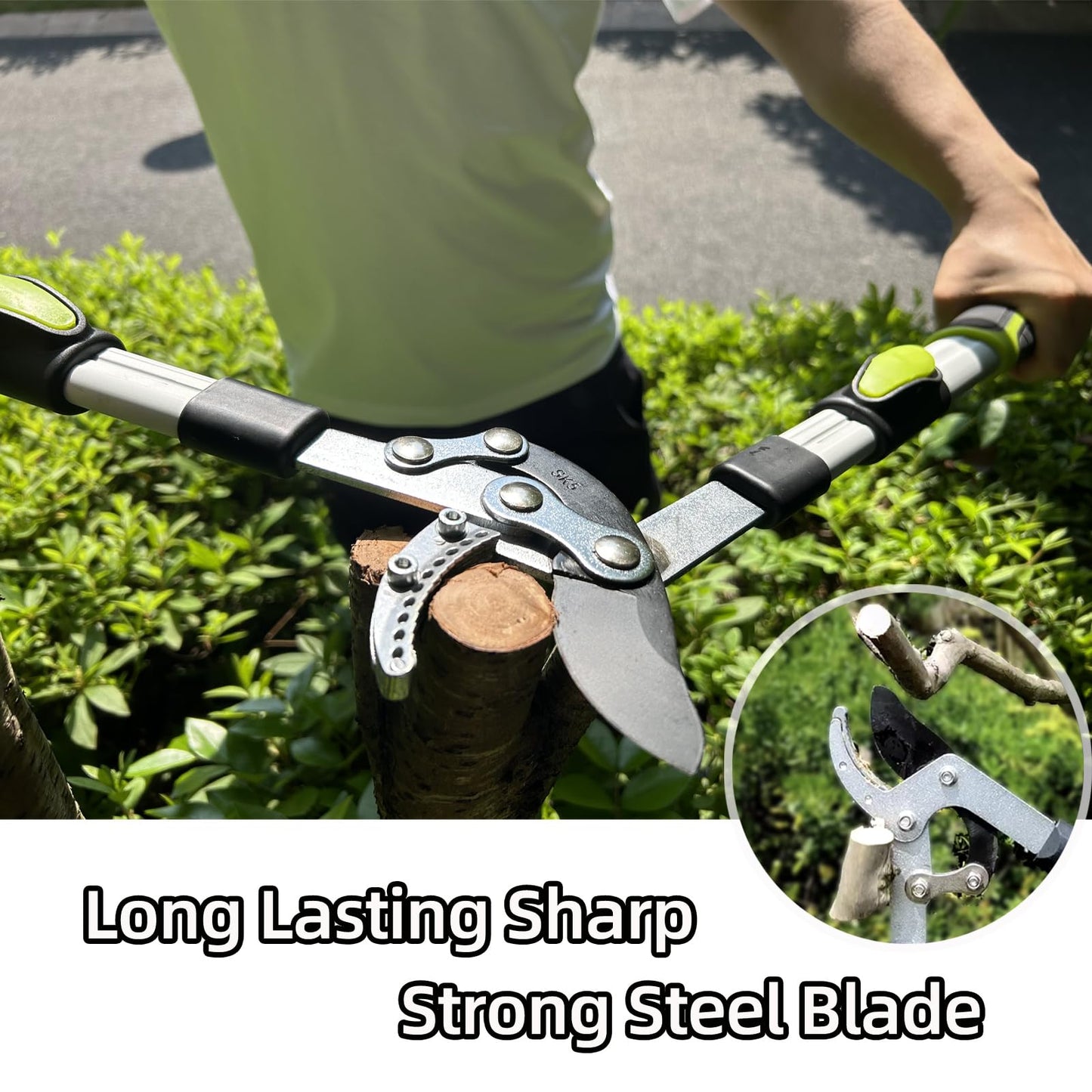 YRTSH Loppers for Tree Trimming Heavy Duty Branch Cutter with Compound Action, Effortless Tree Pruner Extendable 21-26" Loppers for Gardening, Long Handle Pruning Shears with 1.6" Clean Cut Capacity