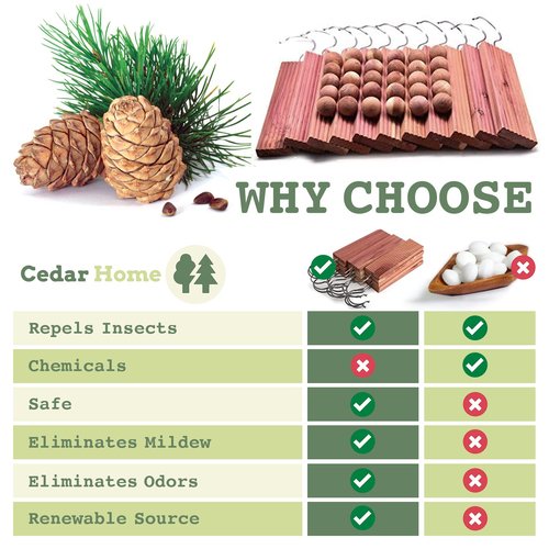 Cedar Hyde Cedar Blocks for Clothes Storage | Cedar Hang Ups & Cedar Balls | Dresser Drawer Freshener Odor Eliminator | 22 Pieces, 12 Cedar Hang Ups & Bonus 10 Cedar Balls | U.S.A Seller