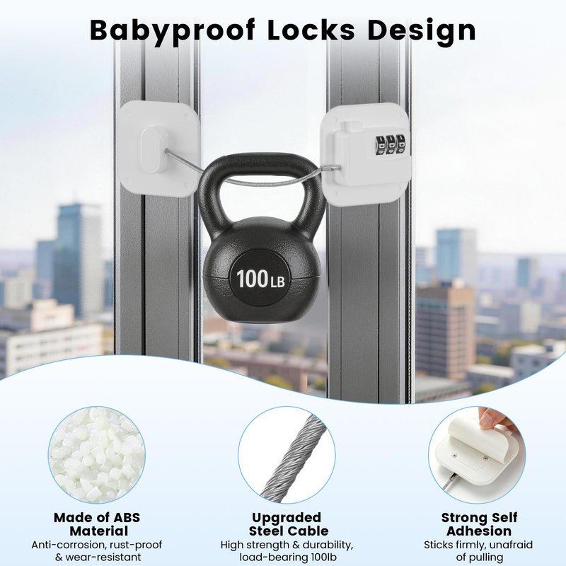 SUR-CIEL 1PC Fridge Lock with Code, Refrigerator Locks, Cabinet Locks Baby Proofing, Combination Lock for Refrigerator, Freezer, Closets, Cabinets, Drawers, Doors and Windows, NO Drilling