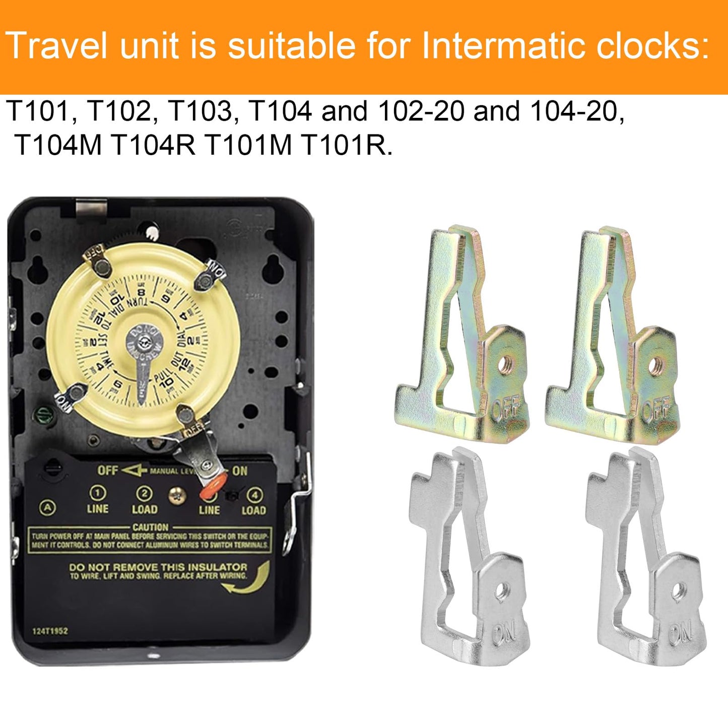 8pcs 156T1978A Time Switch Replacement Trippers Kit, Pool Timer On Off Clips with Copper Nails Compatible with Intermatic T100 Series Clock Dial Trippers Timers