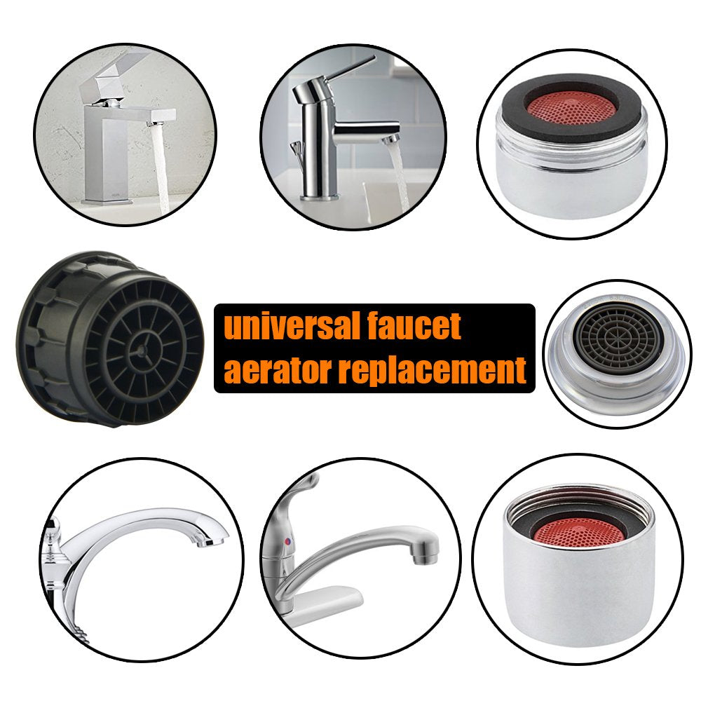 JQK Faucet Areator, 2.2 GPM Flow Retrictor Insert Faucet Aerators Replacement Parts Bathroom 5 Pack, Standard Size, FA2-P5