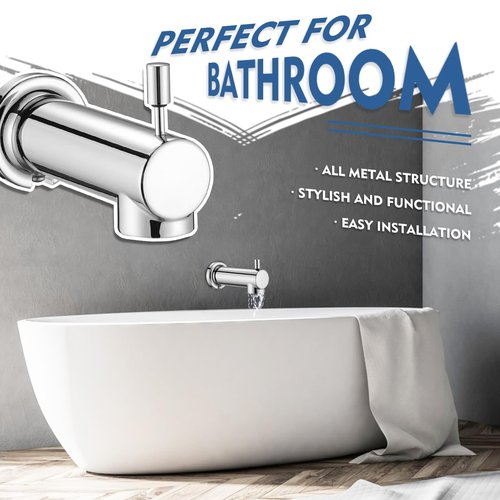YASINU Slip on Tub Spout with Diverter Universal Tub Diverter Spout for 1/2" Copper Water Pipe, Chrome