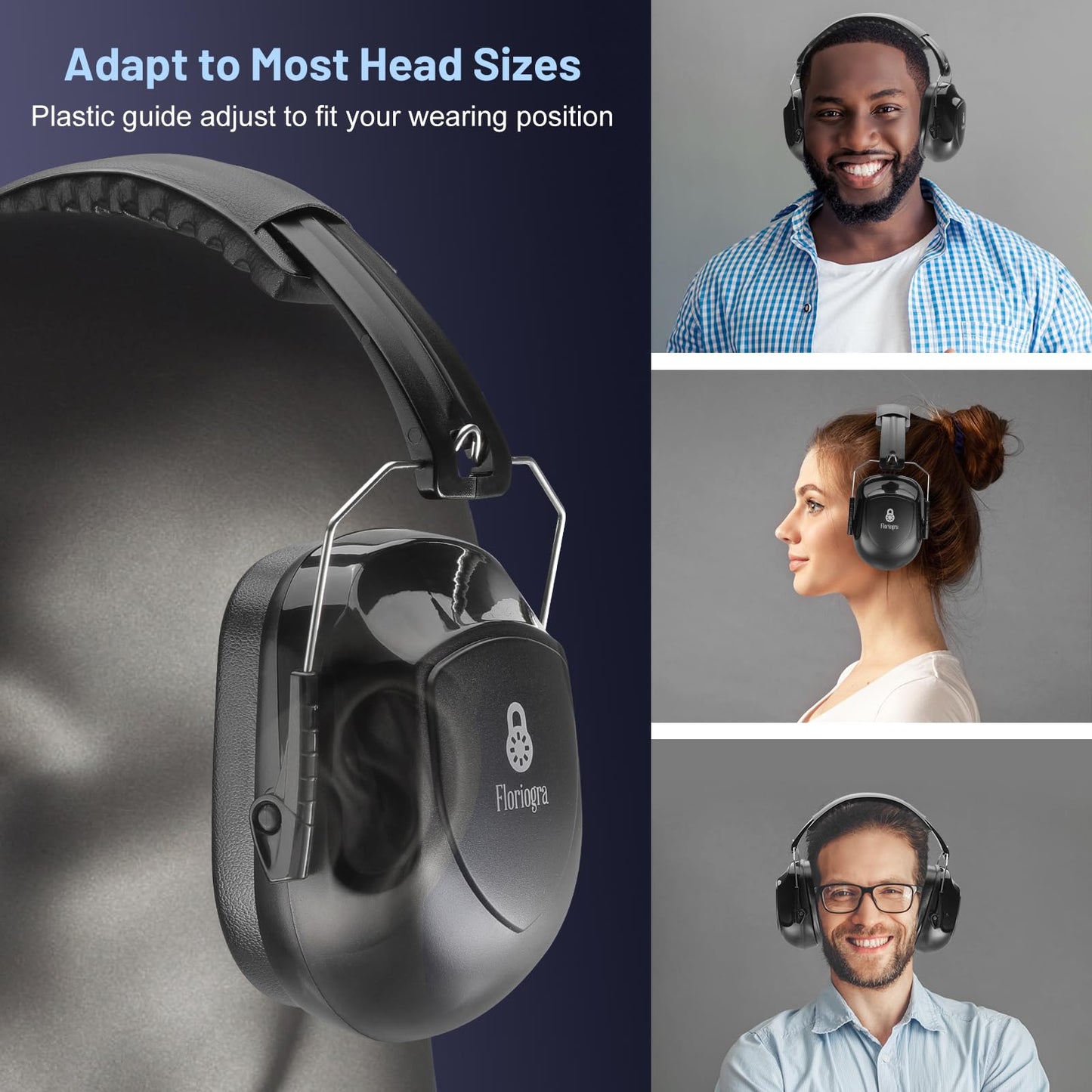 2 Pack 34dB Noise Canceling Headphones For Shooting, Hearing Protection Earmuffs, Ear Protection Headphones, Thickened Headband Ear Muffs For Noise Reduction For Shooting, Construction,Mowing