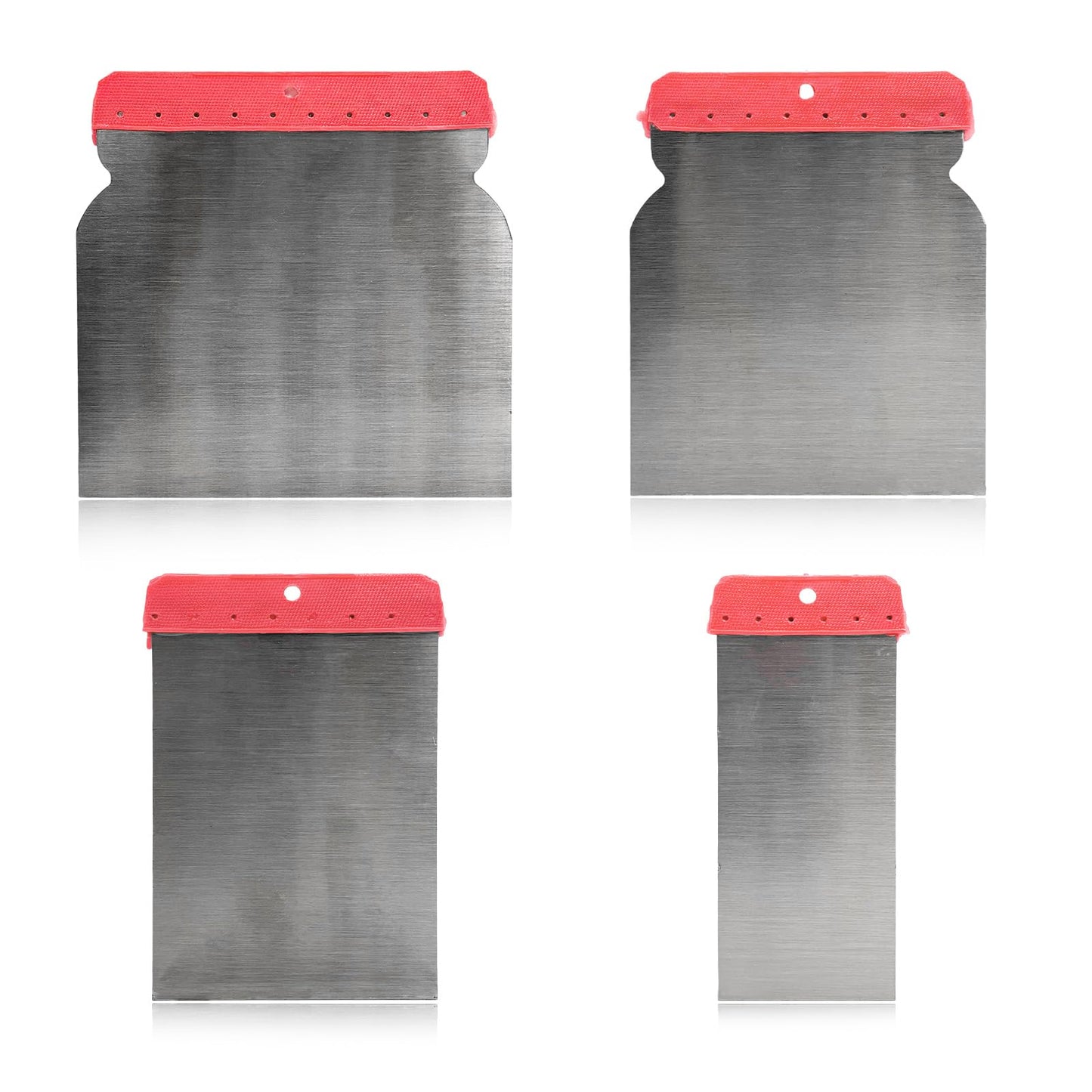 FSTURIOS 4PCS Body Filler Applicator Set, 4 Sizes Auto Paint Spreader Assortment with Metal Blade, Multipurpose Car Putty Knife Precision Hand Tool for Applying Body Filler Glaze