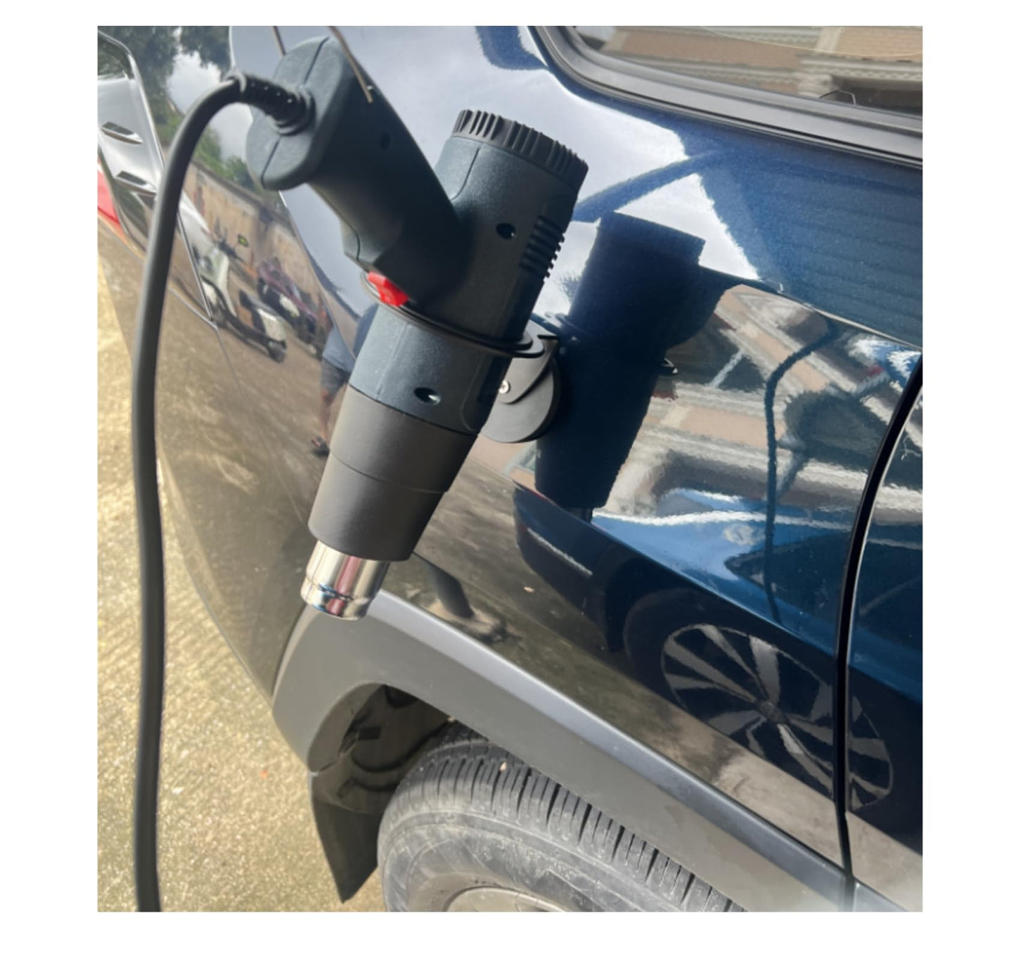 Magnetic Heat Gun Holder, Heat Gun Storage Rack,Car Window Film Sticking Tool, Rubber Coated Magnet to Prevent Scratching(Black 1 PCS)