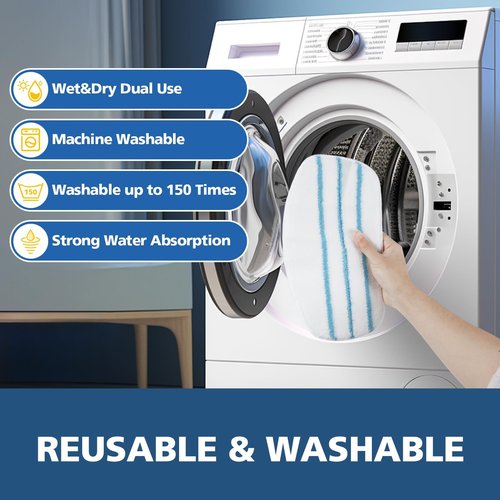 LINNIW 6 Pack Replacement Steam Mop Pads Compatible for PurSteam ThermaPro 10-in-1