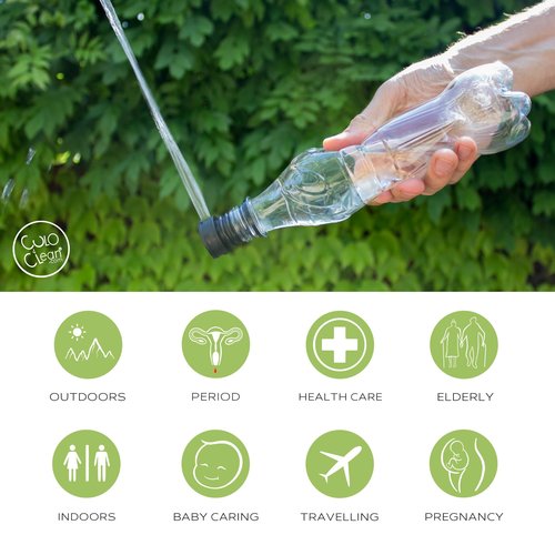 CuloClean 2pcs Portable Bidet for Toilet, Travel, or Camping. Compatible with Every Bottle. Discreet, Ecological, Mini, Elderly, Sprayer, Bio, Personal, Handheld, Backcountry Bidet.