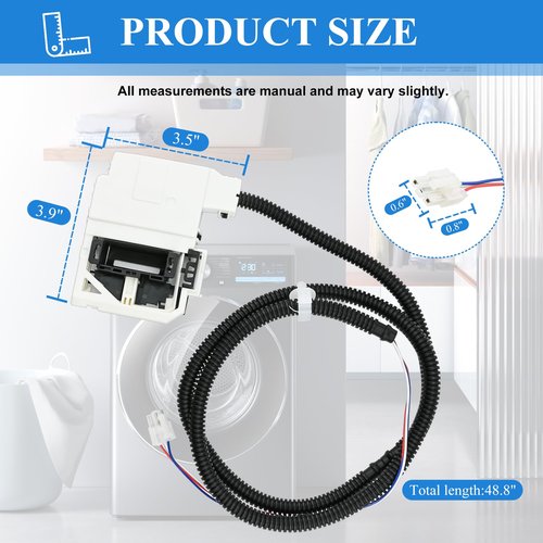 W11670519 AP7214714 W11368616 Washer Lid Lock, Washing Machine Lid Lock Latch Assembly (3 Wire) Compatible with Whirlpool & may-tag MVW4505MW0, MVW4505MW1, etc. Part Number: PD00085482,4981394, etc.