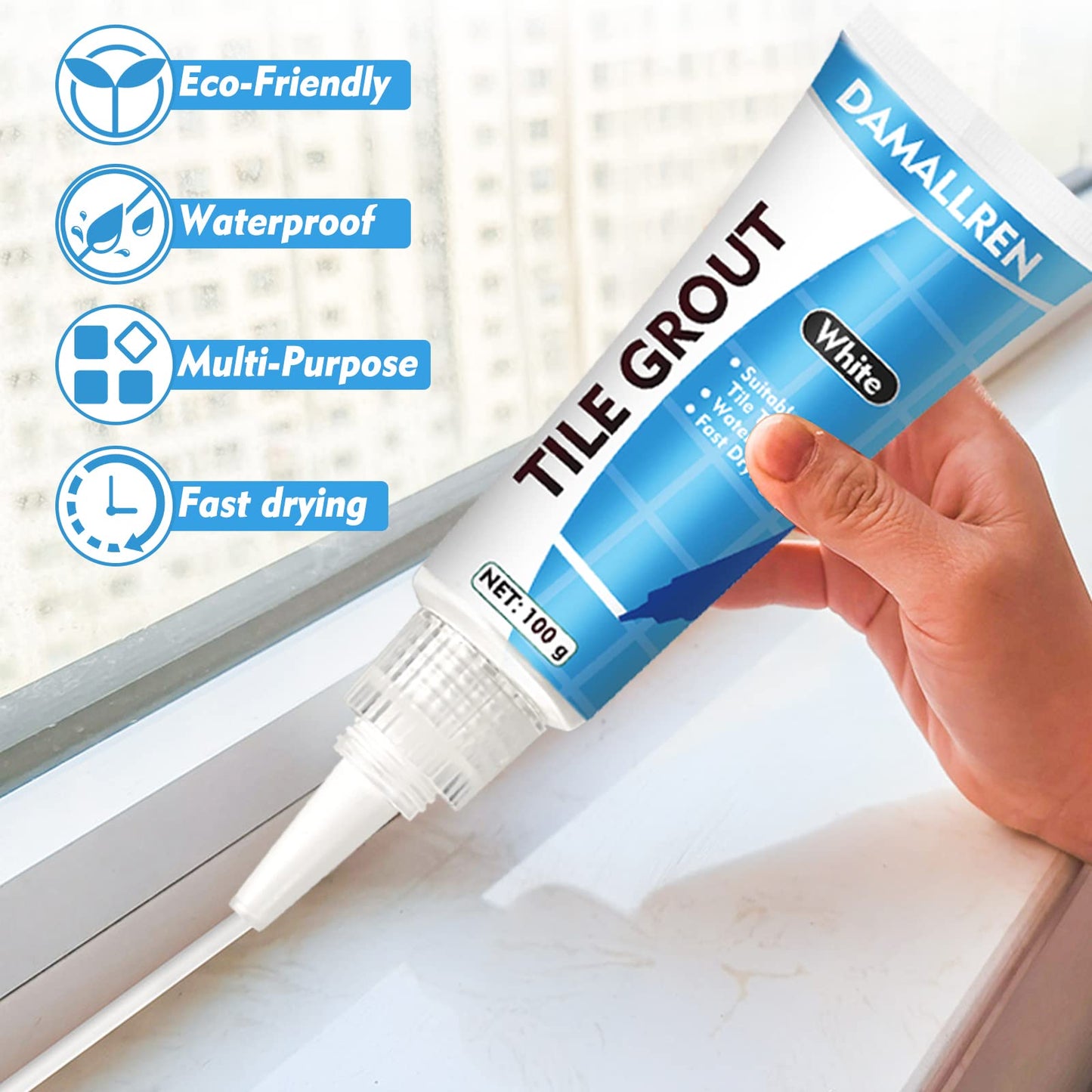 2 Pack Grout Paint Pen Kit - Fast Drying Grout Filler and Sealer for Bathroom, Kitchen Tile Joints and Gaps (White)