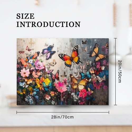 Stove Top Covers For Electric Stove,Colorful Butterflies Among Flowers Stove Mat For Glass Cooktop Protector,Extra Large Oven Range Top Cover 28X20In