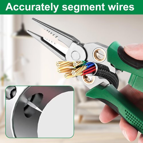 8 in 1 Wire Stripper with Voltage Tester, Wire Stripping Pliers for Cutting and Pulling, Electrician Pliers, Wire Crimper, Cable Stripper, Wiring Tools and Multi-function Hand Tool 1PC