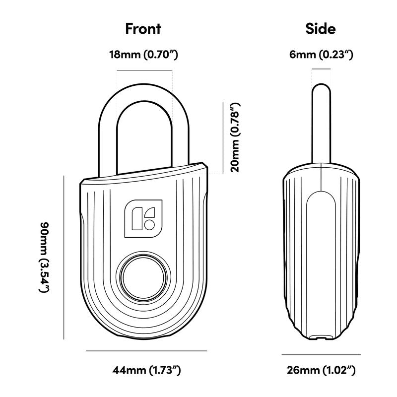 igloohome Padlock Lite Black Keyless Fingerprint Access with Mobile App (iOS, Android) – Water Resistant Padlock for Lockers, Homes, and Storage Spaces (Type-C Rechargeable)