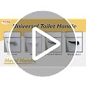 Korky Metal Toilet Flush Handle & Lever - White, Model 6065, Fits Most Toilets