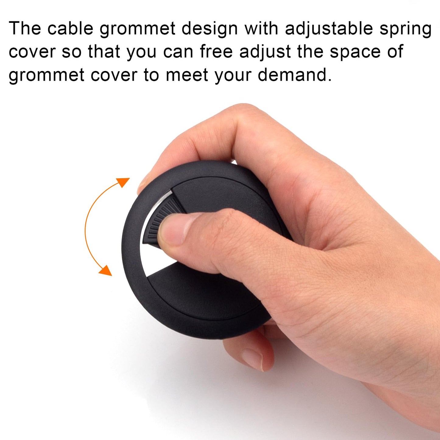 2 Inch Desk Cord Grommet 12PCS - Plastic Desk Hole Cover, Wire Cord Cable Grommets Hole Cover for Organized Office and Home Table Cable-Black