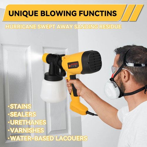 Upgraded Electric Sprayer Paint Gun,High Power HVLP Paint Sprayer with 5 Nozzles & 3 Spray Settings,Flexible Flow Control,Easy-to-Clean Design,Ideal for Furniture,Walls,Fences,Cabinets,Door etc
