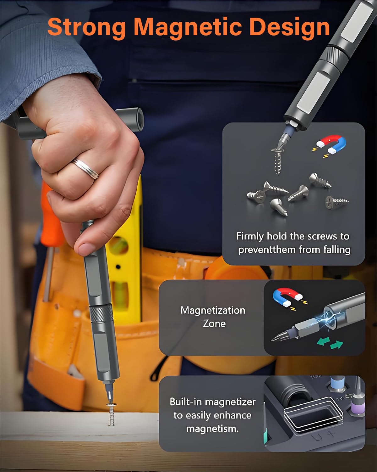 42 in 1 Ratchet Screwdriver Set, Magnetic Screwdriver Set, DIY Multi Bit Magnetic Drive Set with Detachable Ratchet Handle, Portable Compact Repair Tool Kit for Furniture Computer Bicycle, Grey