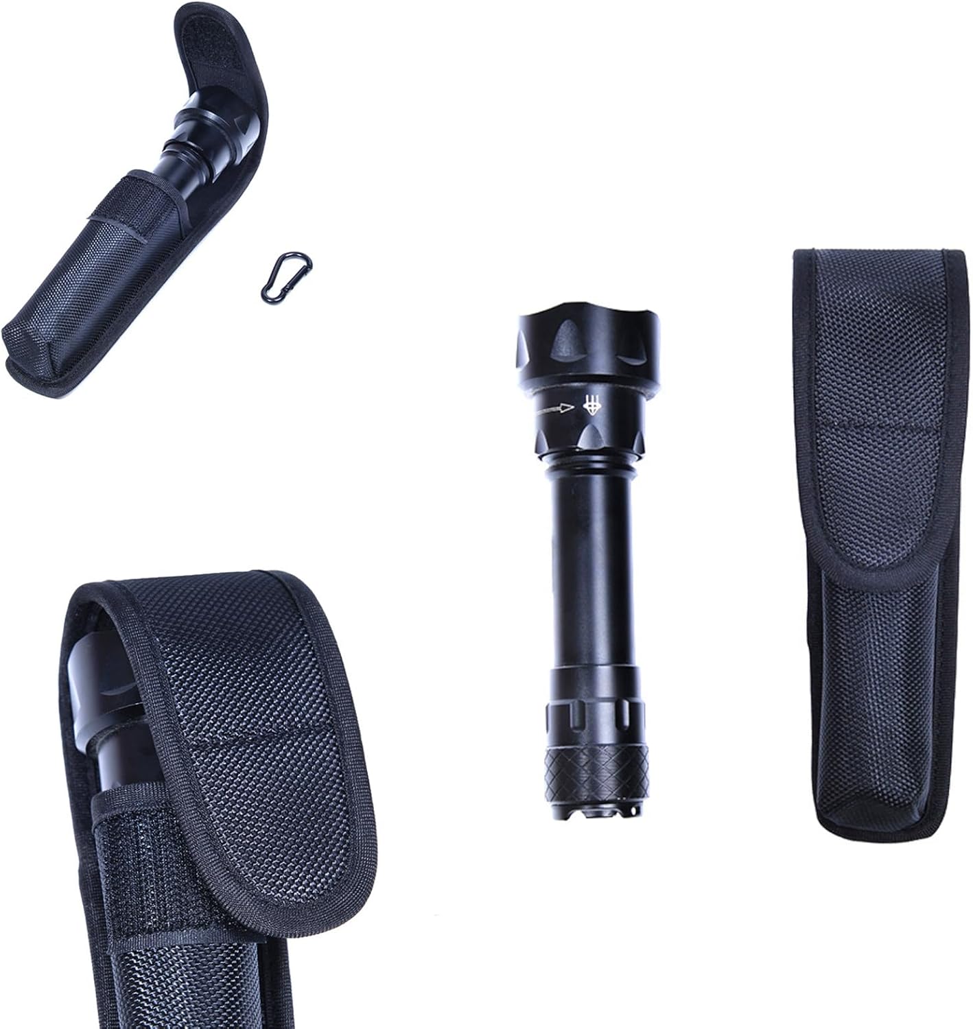 Nylon Flashlight Holster Stun Gun Case for Duty Belt, for 4.7"-6.5" Flashlight, Stun Gun with LED Flashlight etc