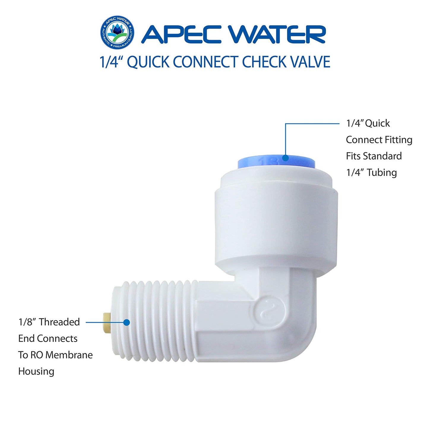 APEC Water Systems 1/4" Quick Connect Check Valve Replacement Part (CHECK-VAL)