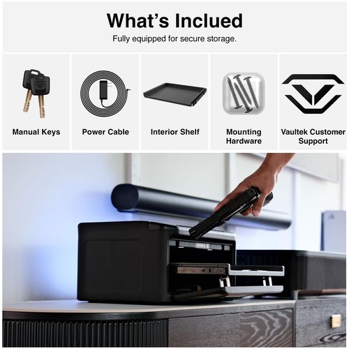VAULTEK MR Series Dual Layer Handgun Safe Multiple Pistol Storage Safe with Backlit Keypad and Auto-Open Door (Essential)