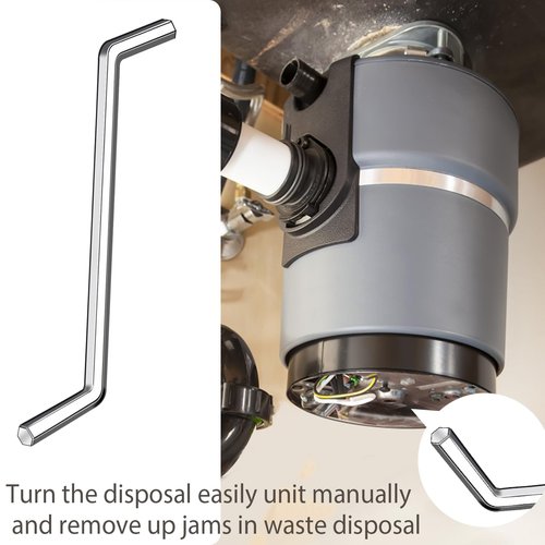 2 Pack Garbage Disposal Wrench Tool Compatible with InSinkErator Garbage Disposal for Un-Jam/Food Garbage Disposal Fix Garbage Disposal/Garbage Disposal Repair/Unclog Kitchen Sink, Silver