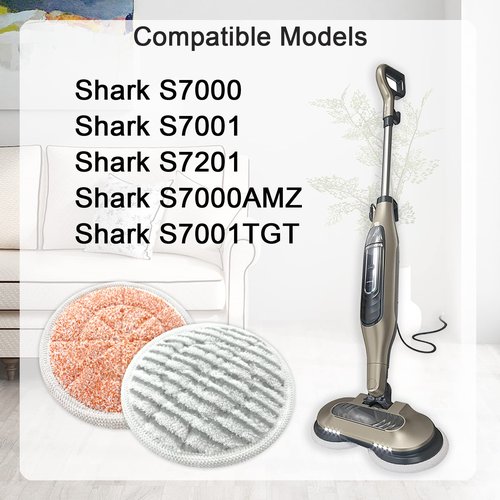 Eifrthe 10-Pack S7000 Replacement Steam Mop Pads,Compatible with Shark S7001 S7000AMZ, S7000 S7001TGT S7201 S7005 S7020 S8001 S8201 Series Steam Mop Pads,Steam & Scrub All-in-One Scrubbing Mop Pads