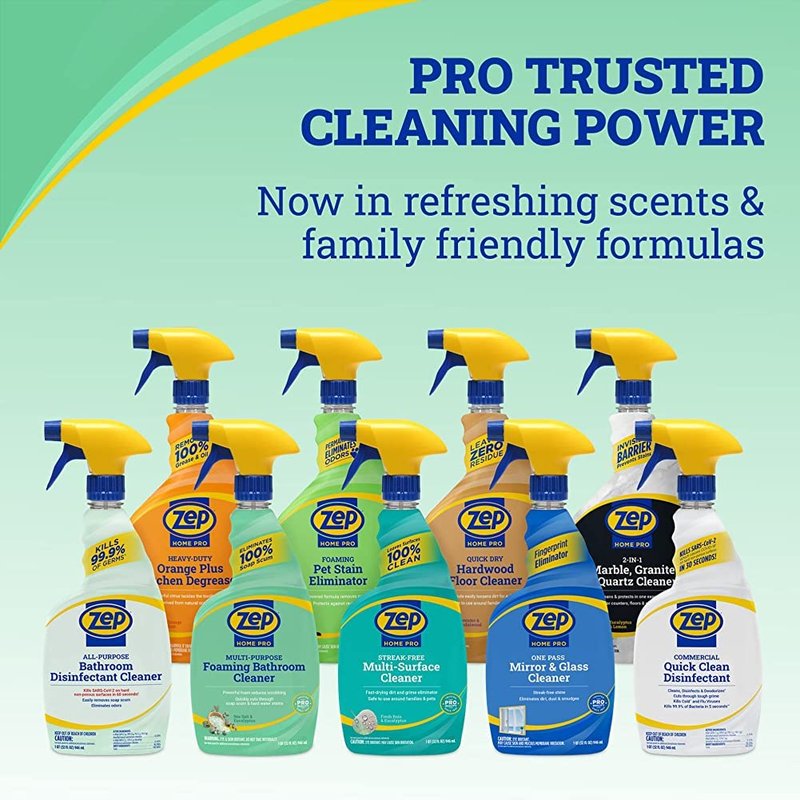 Zep Home Pro Multi-Purpose Foaming Bathroom Cleaner - 32 Fl. Oz. - R53106 - Pro Trusted Cleaning Power: Now in Refreshing Scents and Family Friendly Formulas (1)