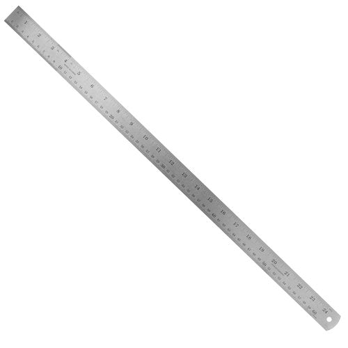 Pacific Arc Stainless Steel Ruler Inch and Metric, with 32nd and 64th Graduations, 24 Inches
