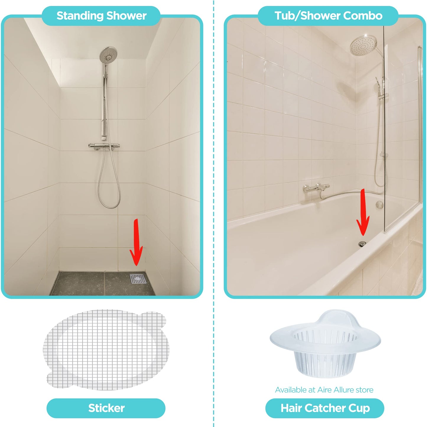 25 Pack Disposable Shower Drain Hair Catcher Mesh Stickers - Peel & Stick Drain Strainers to Prevent Clogs, Strong Waterproof Adhesive, Mess-Free Disposable Drain Covers for Shower & Bathtub