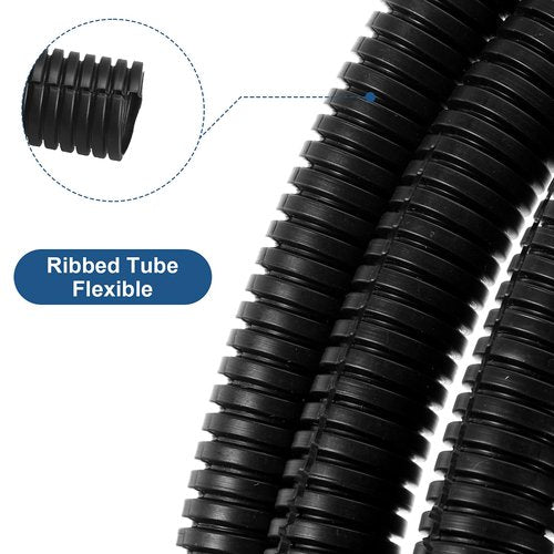 PEOVLVN 50ft Wire Protector Tubing, Split Flame Retardant Wire Loom 1/2 Inch Cable Protector Flexible Wire Covers Wire Conduit for Electrical Wires Automotive Marine (Split)
