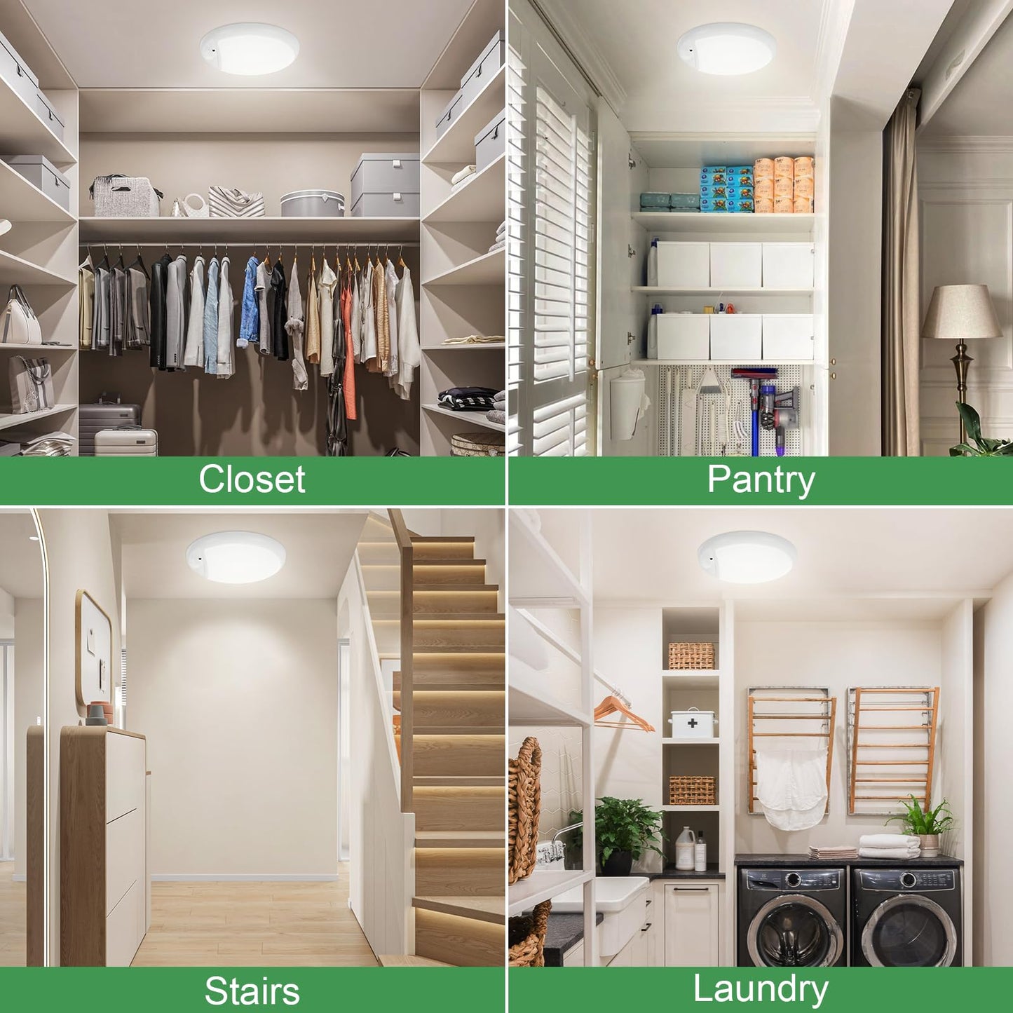 UthCracy Closet Light - Motion Sensored, Battery Operated, Wireless, Rechargeable, Dimmable, Remote Control - Bright LED Overhead Ceiliing Light for Closet, Hallway, Shower, Indoor