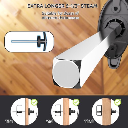JZVXX Shed Lock, 5-1/2" Steam with 2 Keys, Shed Door Latch, Door Lock Latch, Shed Door Hardware- Black