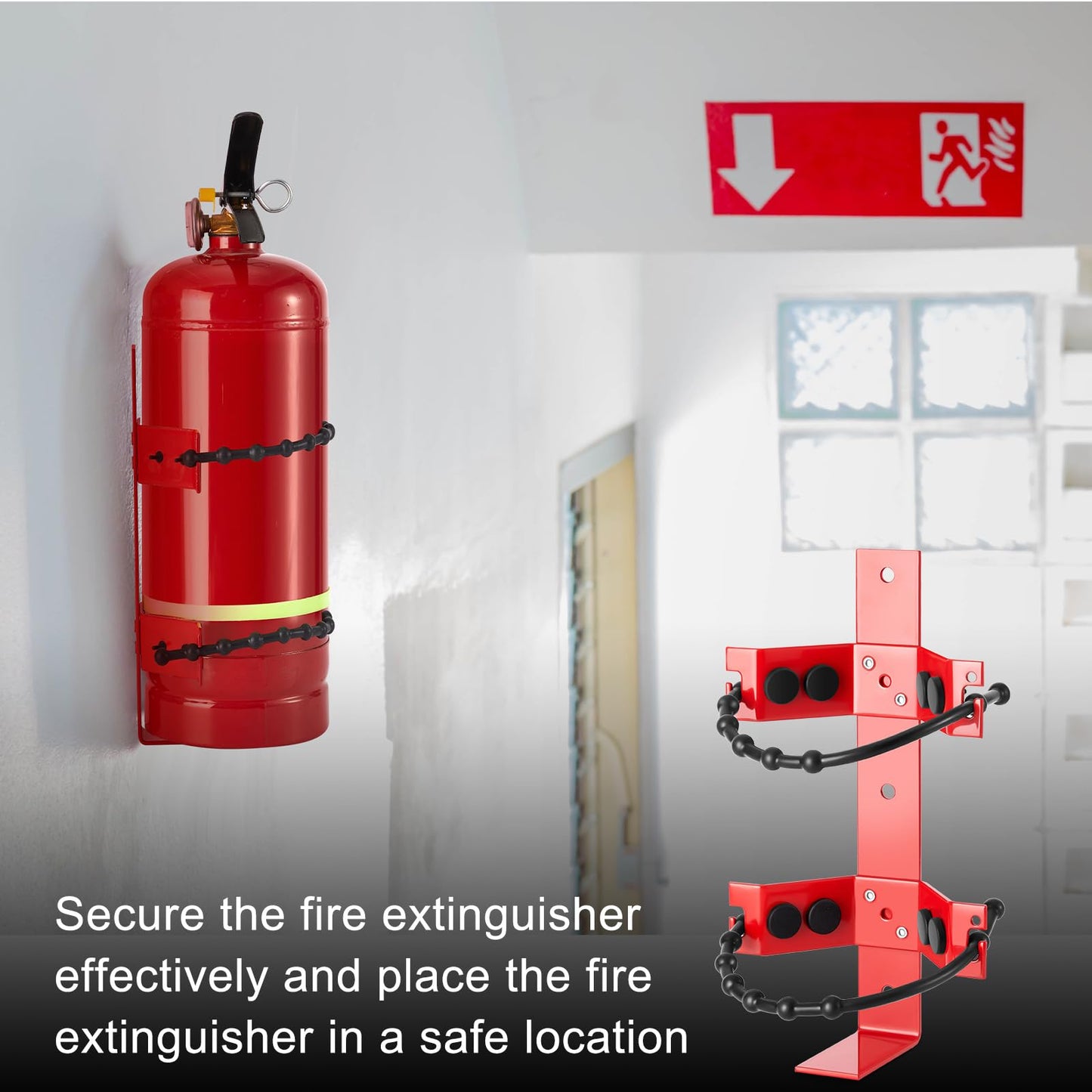 RattanView 4 Pcs Fire Extinguisher Mounting Bracket Heavy Duty Extinguisher Holder Metal Bracket for Vehicle for 2.5, 5 and 10 lb Fire Extinguishers (2.5 and 5lb)