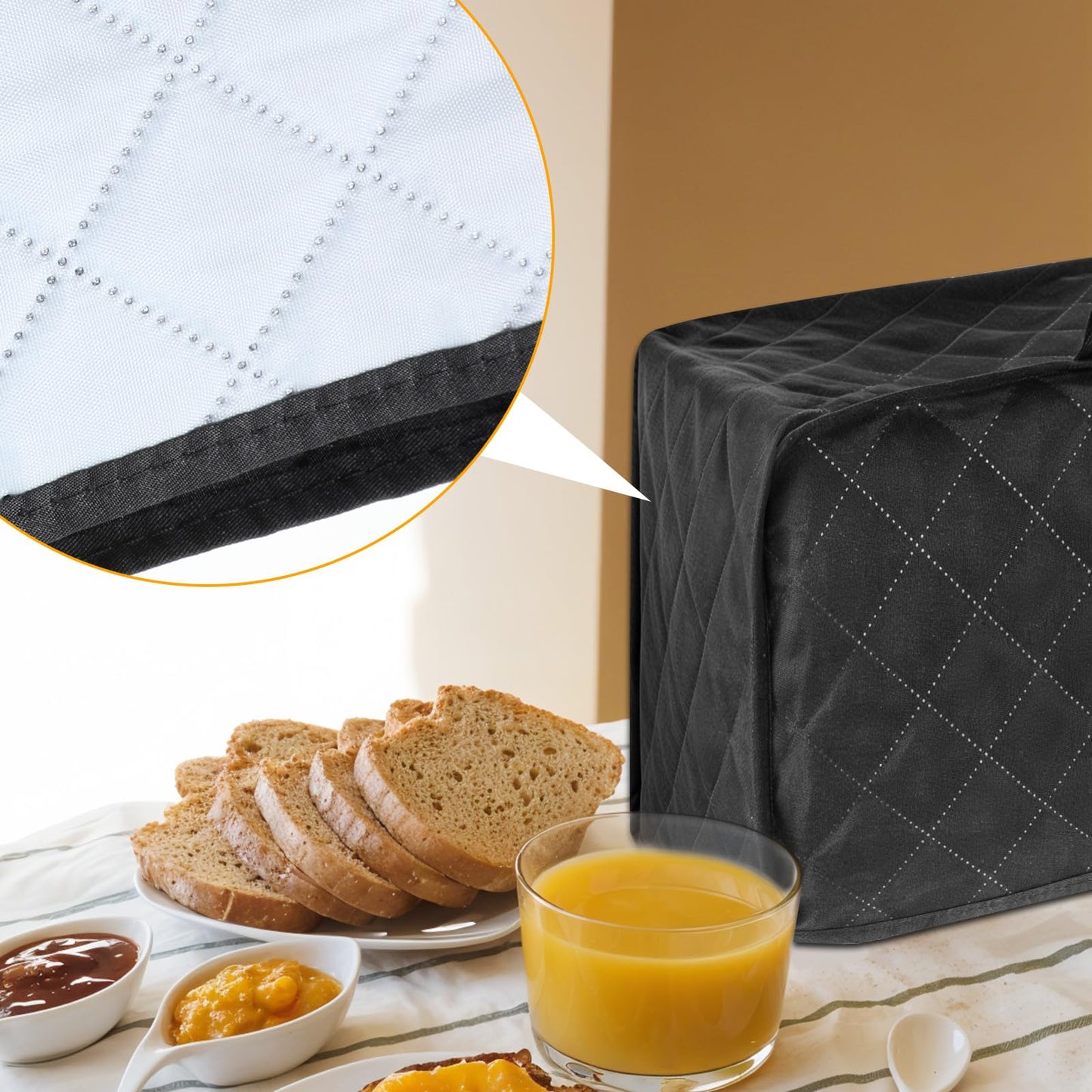 BOHUIZ 2 Slice Bread Machine Cover, Universal Size Toaster Dust-proof Cover For Kitchen Small Appliance Dust and Fingerprint Protection