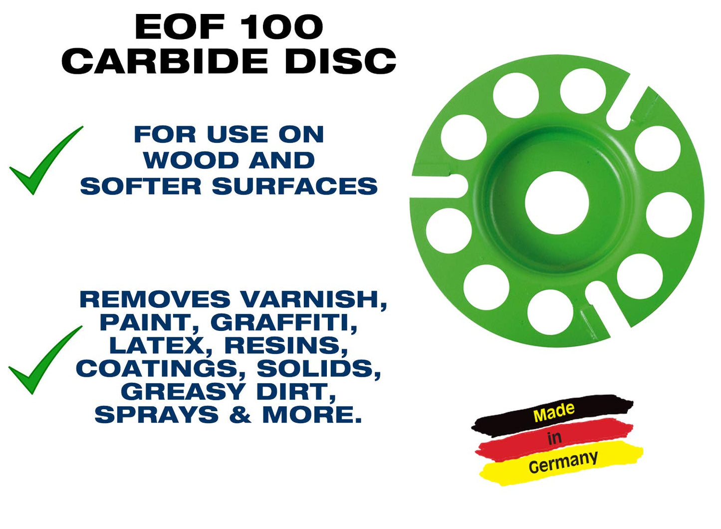 C.S. Unitec Carbide Milling Disc (37124000) for EOF 100 Paint Stripper- for Wood, Decks, Siding, More -Removes: Dry Paint, Varnish, Latex, More - Made in Germany (1 Disc)