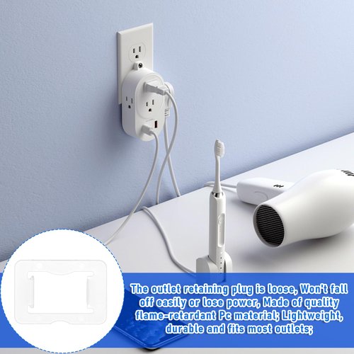 24 Pack Outlet Tighteners for Loose Outlets - Fix Wobbly Plugs & Prevent Sparks! Plastic Electrical Plug Saver Inserts, Easy No-Tool Install for Standard 2 Prong US Outlets
