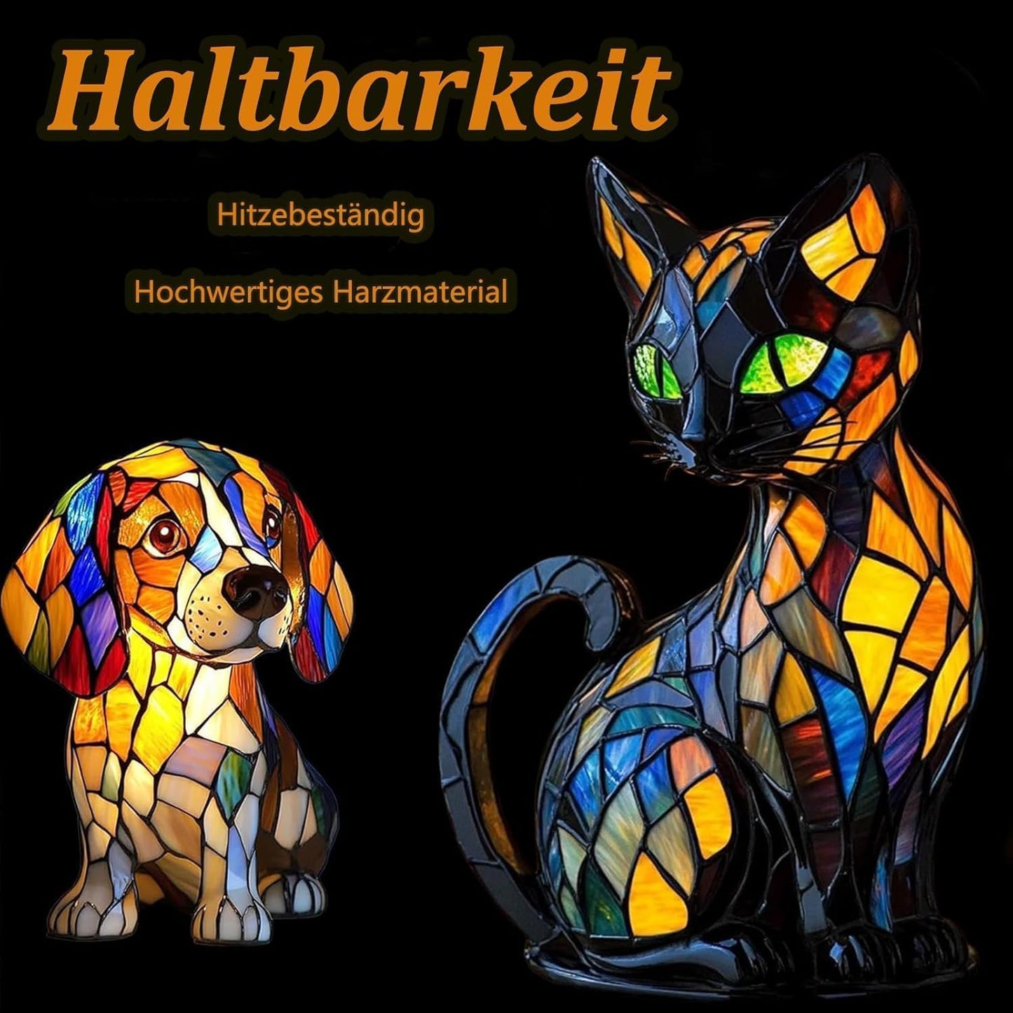 Heykomi Solymall Glowkitty Lamp, Cat Lamp Stained Glass, Sherum Glow Kitty Lamps, Retro Resin Cat Stained Glass Lamps, for Home Office, Decorate, Gift for Lovers (14)