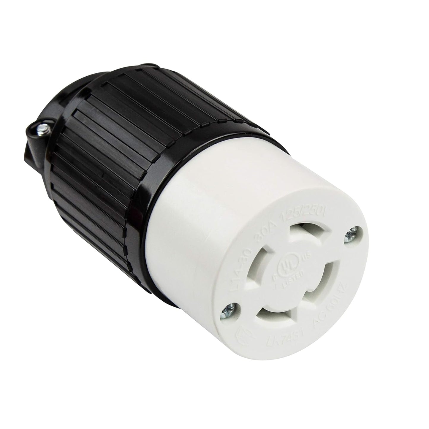 ENERLITES NEMA L14-30P Locking Plug Connector for Generator, Twist Lock Male Plug, 30 Amp, 125/250 Volt ,3 Pole, 4 Wire Grounding, Industrial Grade Heavy Duty, UL Listed, 66470-BK, Black