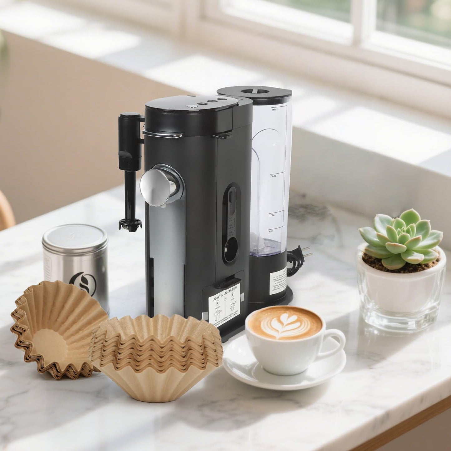 Disposable Coffee Paper Filter, 150 PCS Unbleached Coffee Filters Compatible with Ninja Pod & Grounds Specialty Single-Serve Coffee Maker, Paper Filters for Ninja PB051 PB041 Coffee Maker